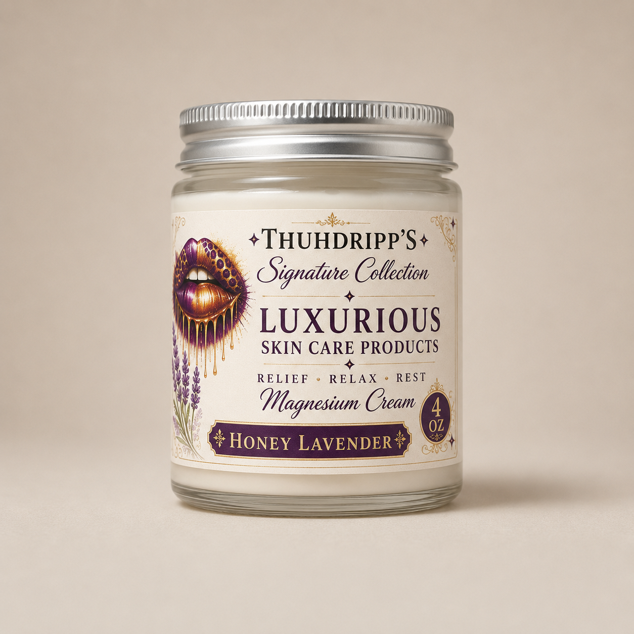 ThuhDripp'S Signature Collection Magnesium Cream *Honey Lavender* 4oz. (RELIEF RELAX REST)