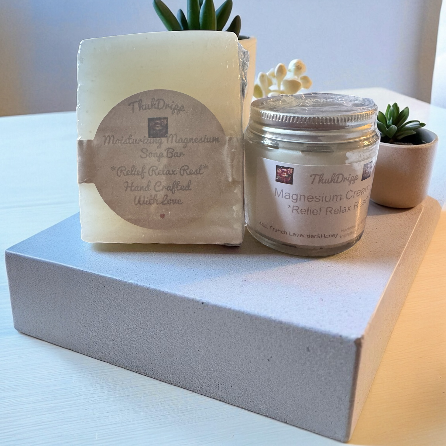Magnesium Relief Bundle – Butter Cream & Soap Bar (Lavender Honey Cream)Hand Crafted