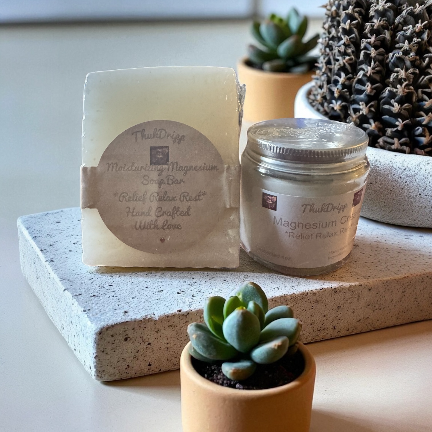 Magnesium Relief Bundle – Butter Cream & Soap Bar (Unscented Cream)Hand Crafted