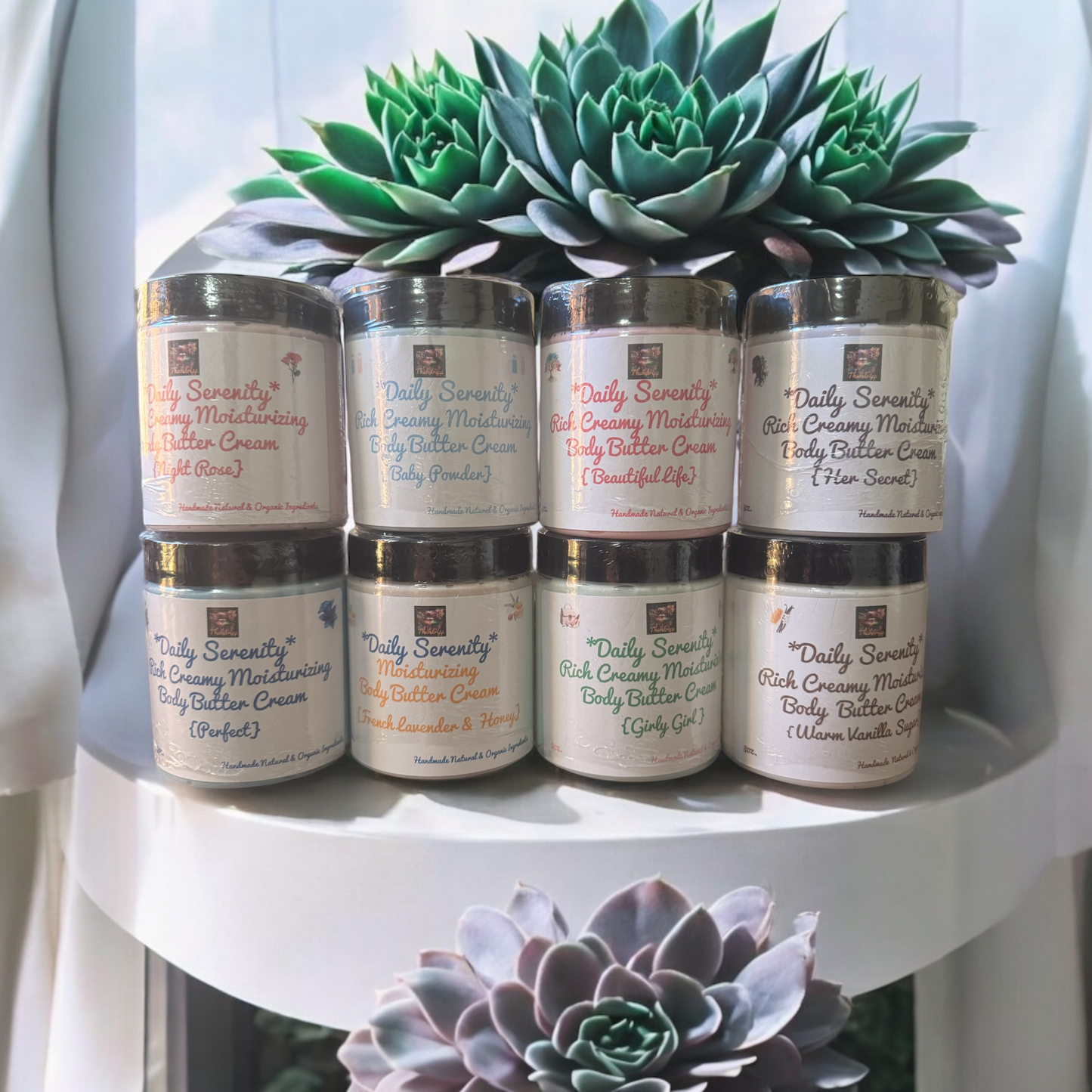 *Daily Serenity* Rich Creamy Moisturizing Body Butter Creams (Handcrafted just for you) 8oz. See checklist for selection