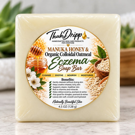 Manuka Honey & Organic Colloidal Oatmeal Eczema Soap Bar 4.4 oz – Gentle Relief for Sensitive Skin 6.5oz Hand Crafted