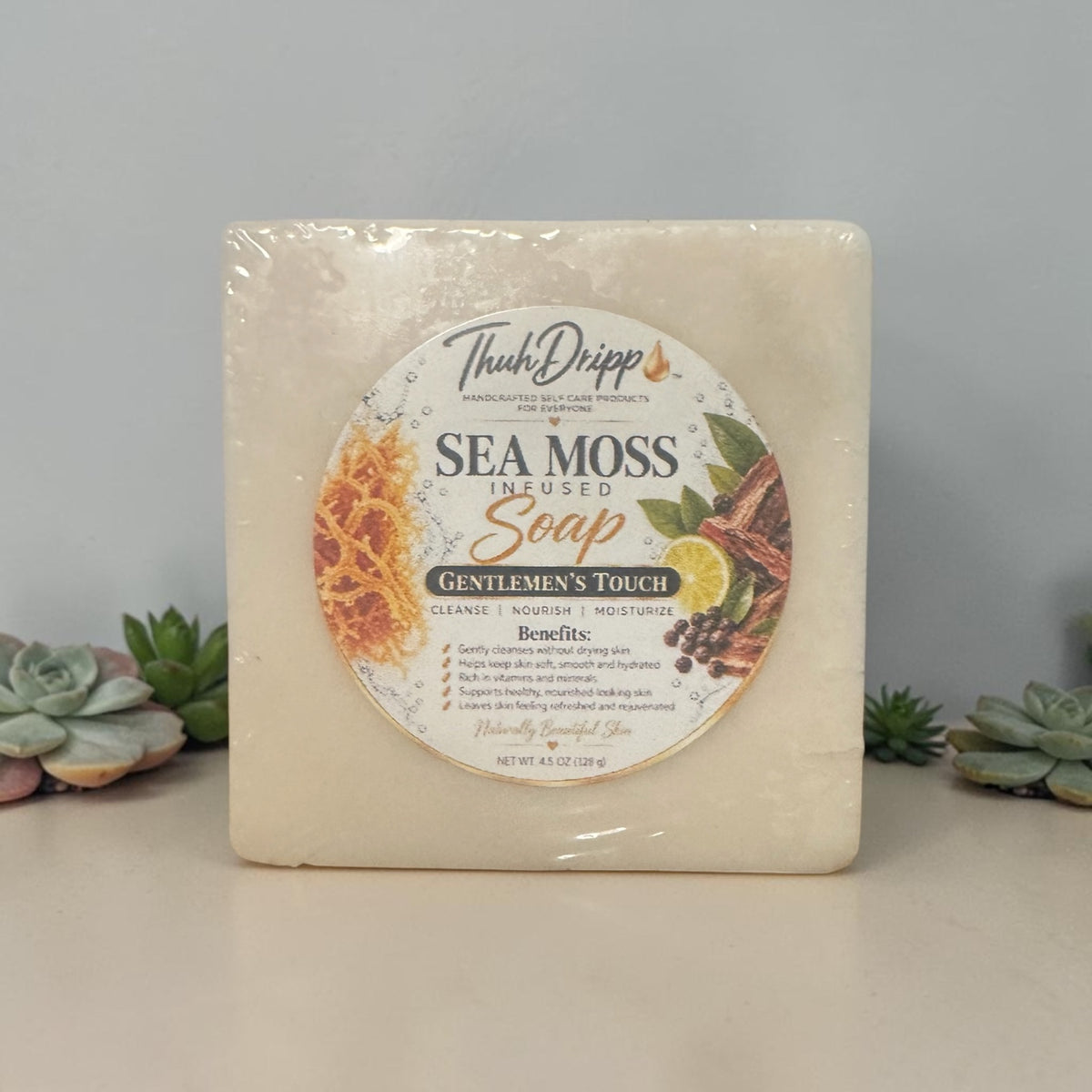 🌿Sea Moss Infused( Gentlemen's Touch) Moisturizing Bar Soap – 4.4 oz