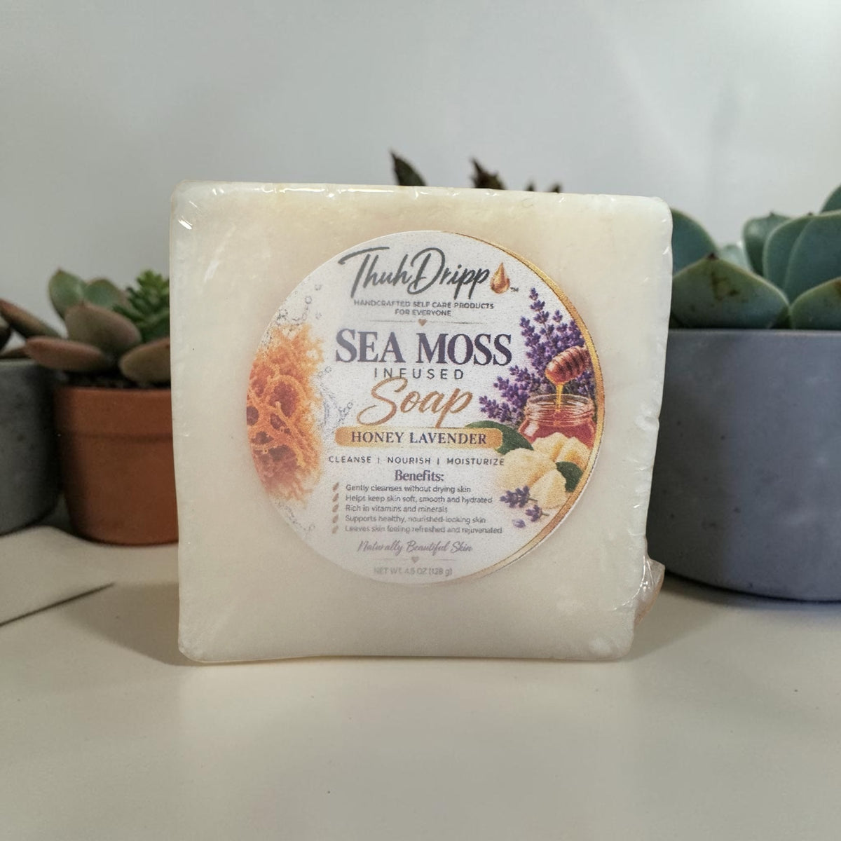 Sea Moss Infused ( Honey Lavender) Soap Bar – 4.4 oz
