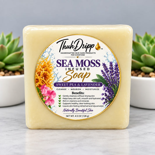 🌿 Sea Moss Infused (Sweet Pea & Lavender) Soap Bar – 4.4 oz Cruelty Free
