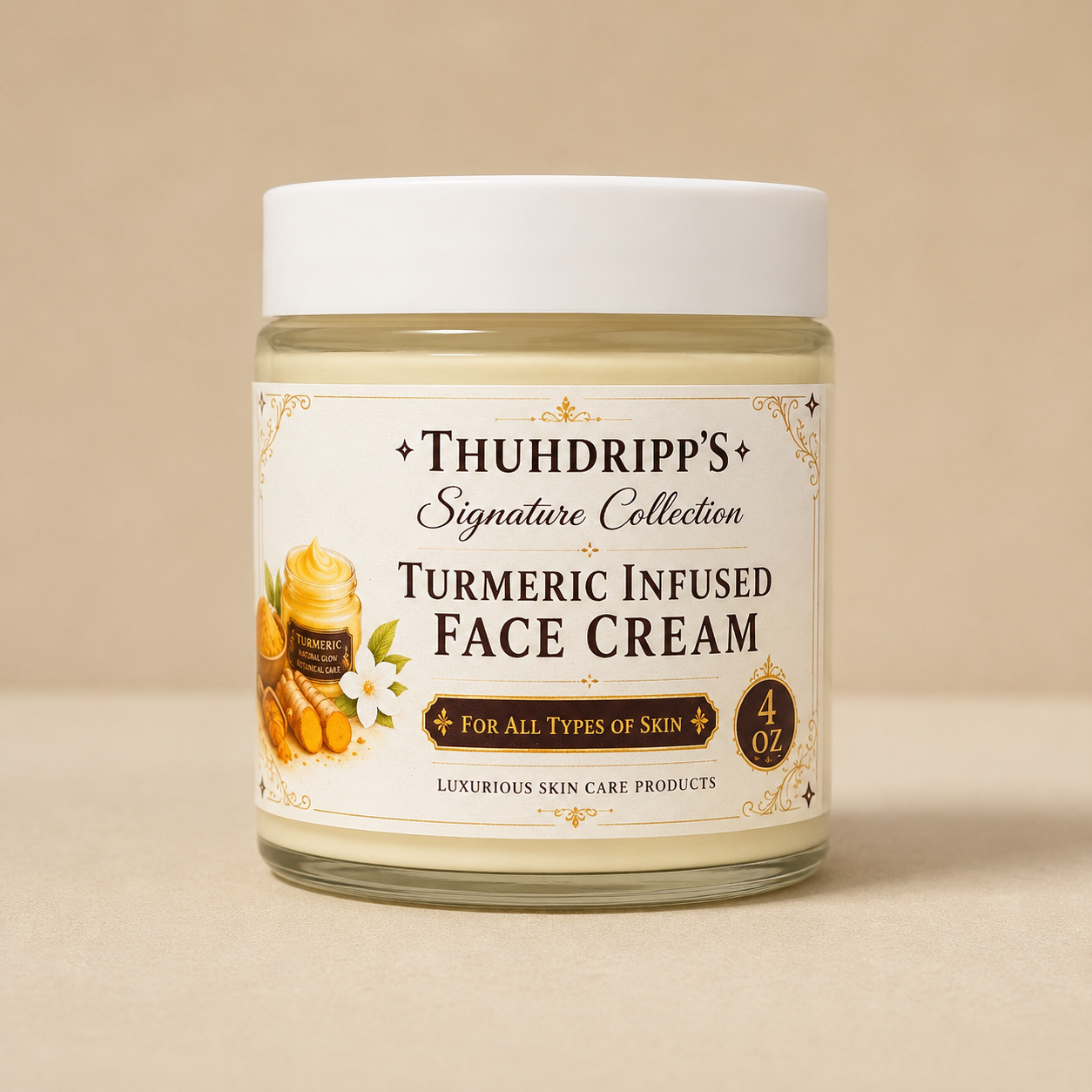 ThuhDripp'S Signature Collection Tumeric Infused Face Cream 4oz.