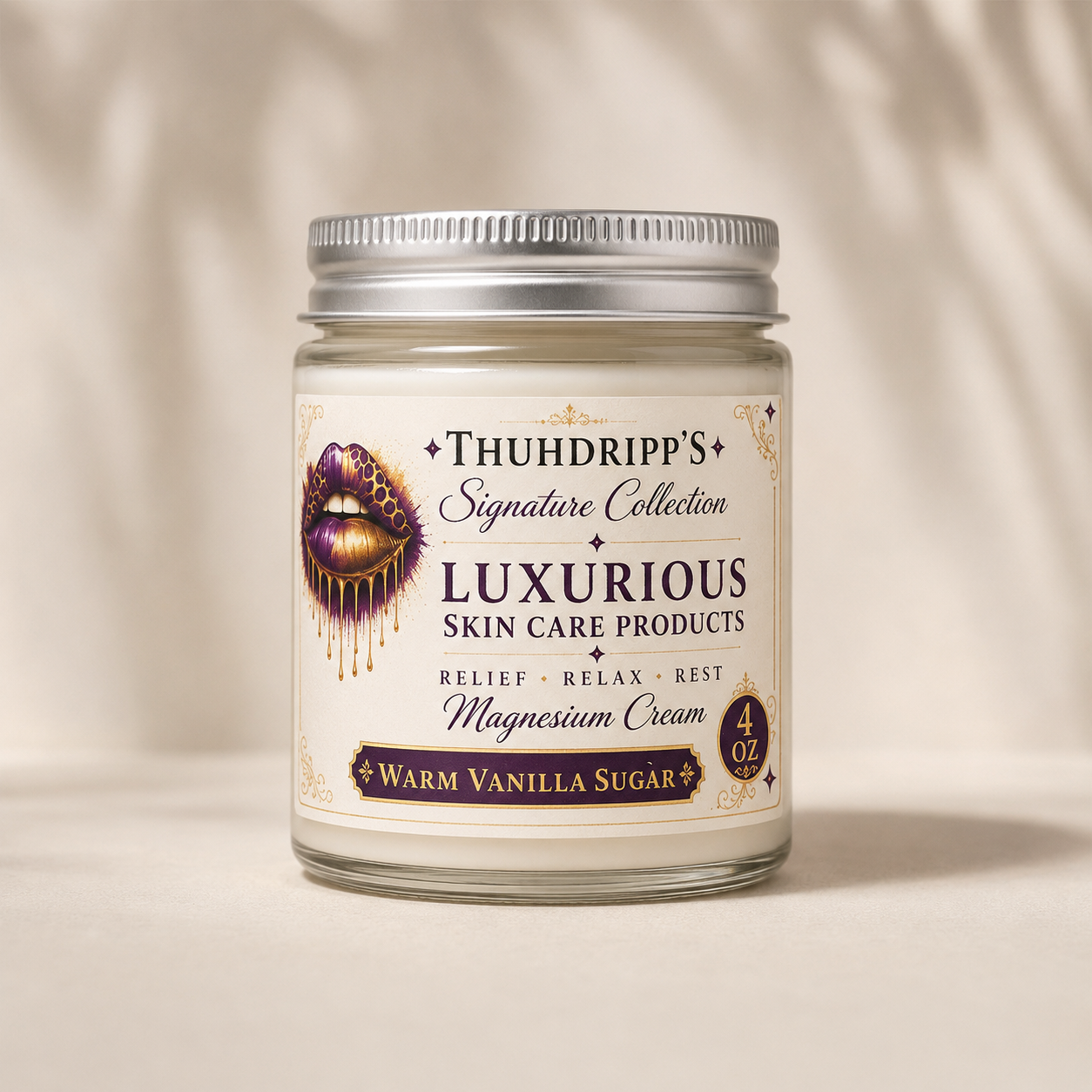 🌿  ThuhDripp'S Signature Collection Magnesium Cream *Warm Vanilla Sugar* 4oz. (RELIEF RELAX REST)