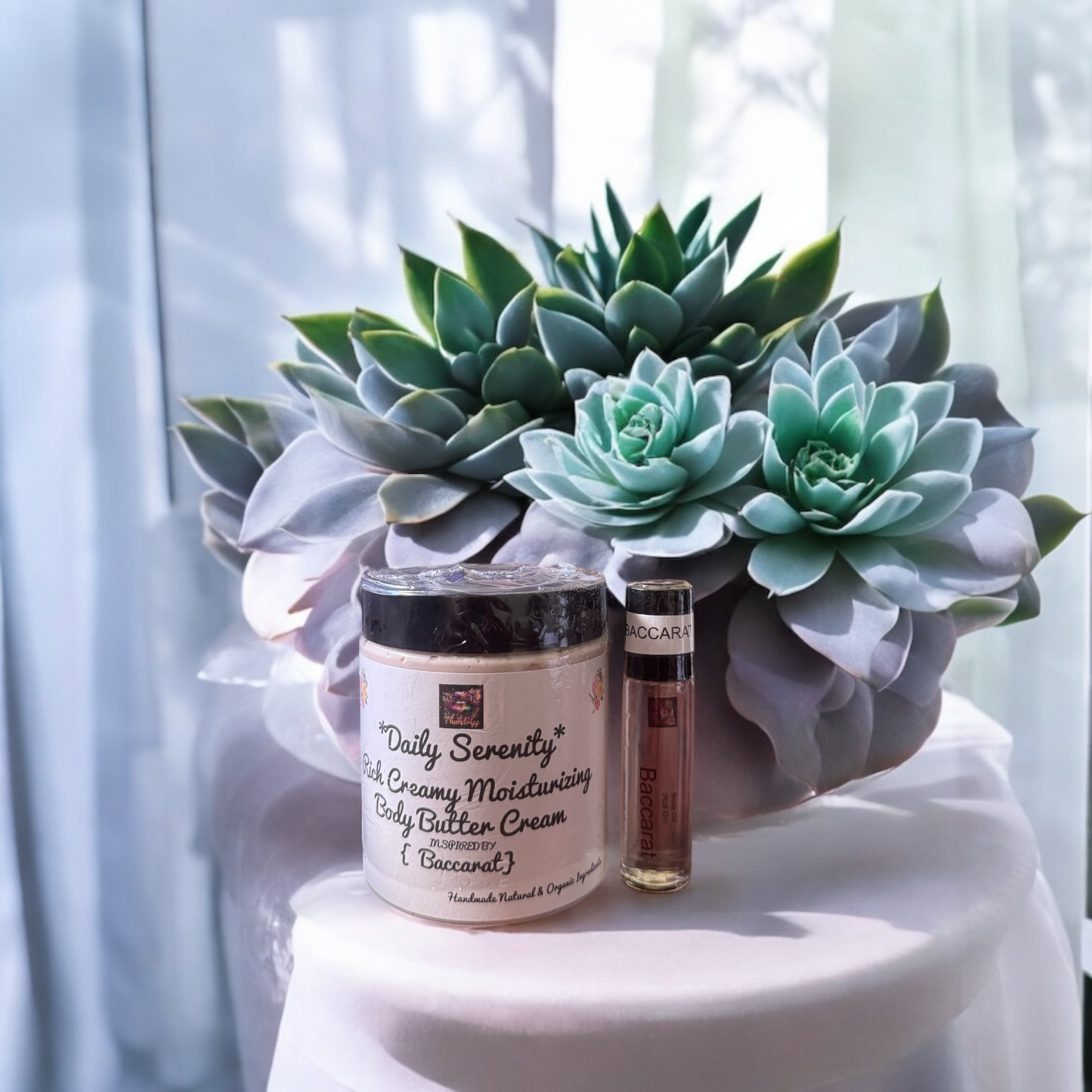 *Daily Serenity* Women's  Body Butter Cream & Roll on Body oil Bundle Pack (inspired by Baccarat) (Handcrafted just for you)