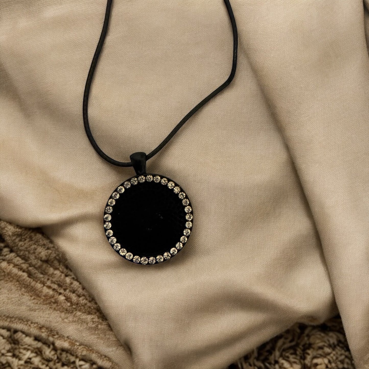 Black Photo Necklace Pendant/Add Your Photo