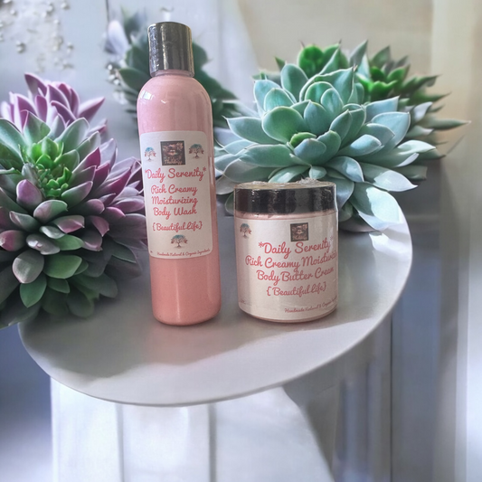 *Daily Serenity* *Beautiful Life* Body Butter Cream, Body Wash,Bundle Pack ( (Handcrafted just for you)Women's