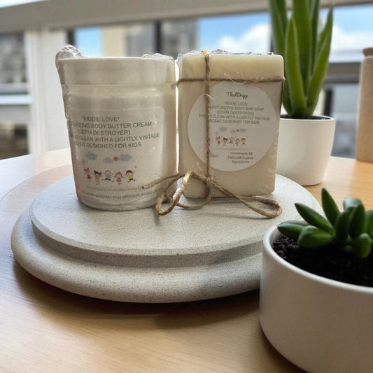 KIDDIE LOVE BUNDLE PACK🩷💙 Germ Destroyer Moisturizing Body Soap Bar 3.75 & Body Cream 6oz