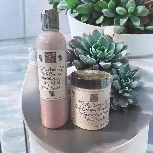 *Daily Serenity* *Her Secret* Body Butter Cream, Body Wash,Bundle Pack ( (Handcrafted just for you)Women's