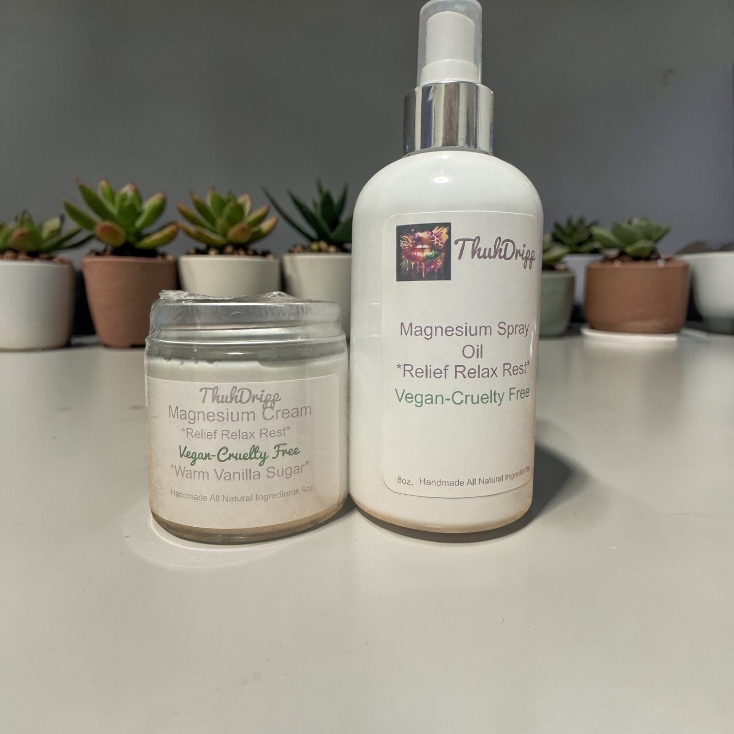 Magnesium Cream & Magnesium Oil Spray Bundle – Warm Vanilla Sugar Body Cream + Unscented Magnesium Oil Spray – Vegan & Cruelty-Free 4oz Cream 8oz Spray