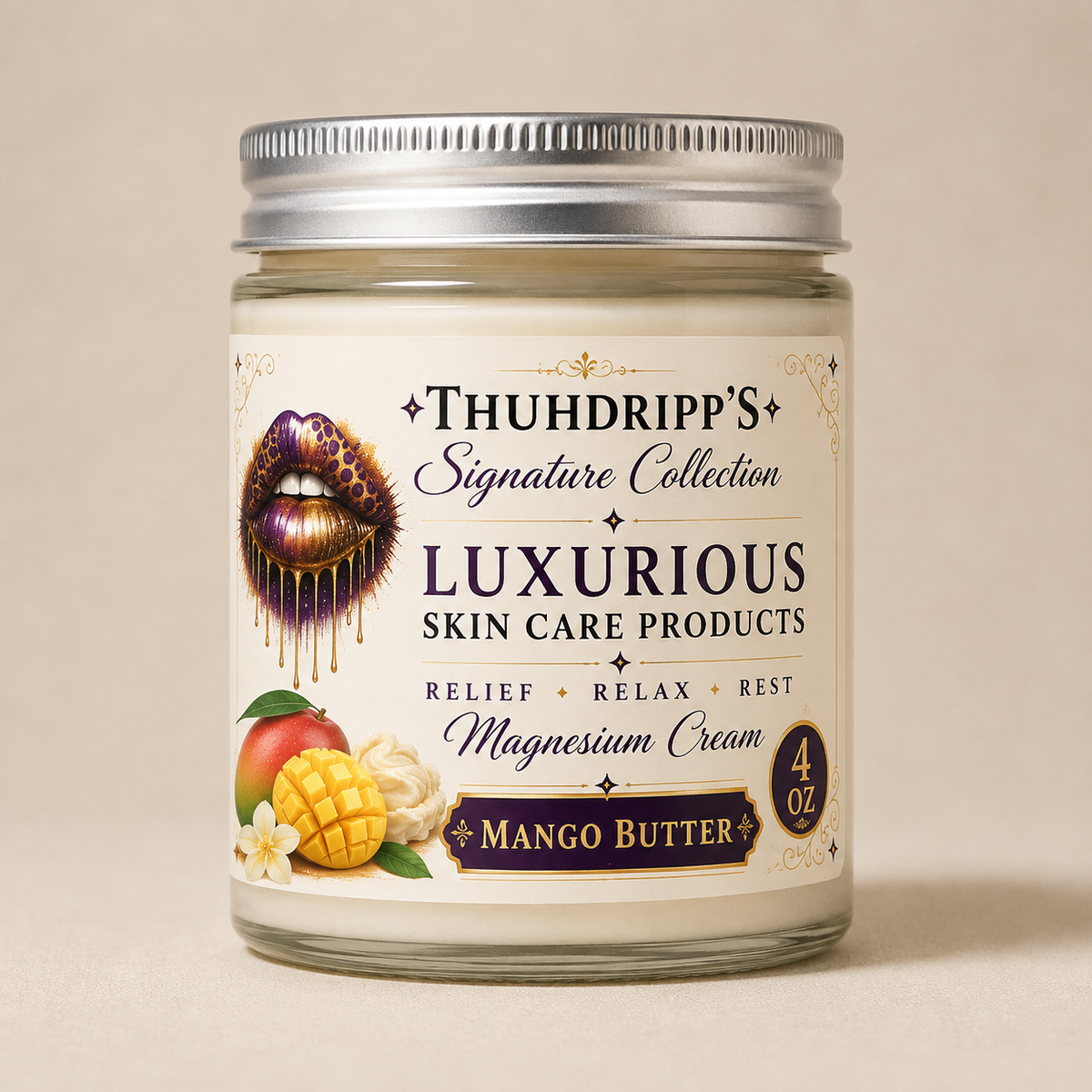 🌿  ThuhDripp'S Signature Collection Magnesium Cream *Mango Butter* 4oz. (RELIEF RELAX REST)