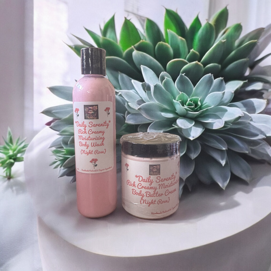 *Daily Serenity* *Night Rose* Body Butter Cream, Body Wash,Bundle Pack ( (Handcrafted just for you) Women's