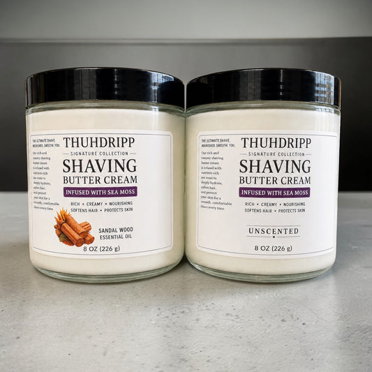 THUHDRIPP Men's Signature Collection Shaving Butter Cream – Infused with Sea Moss (8 oz)