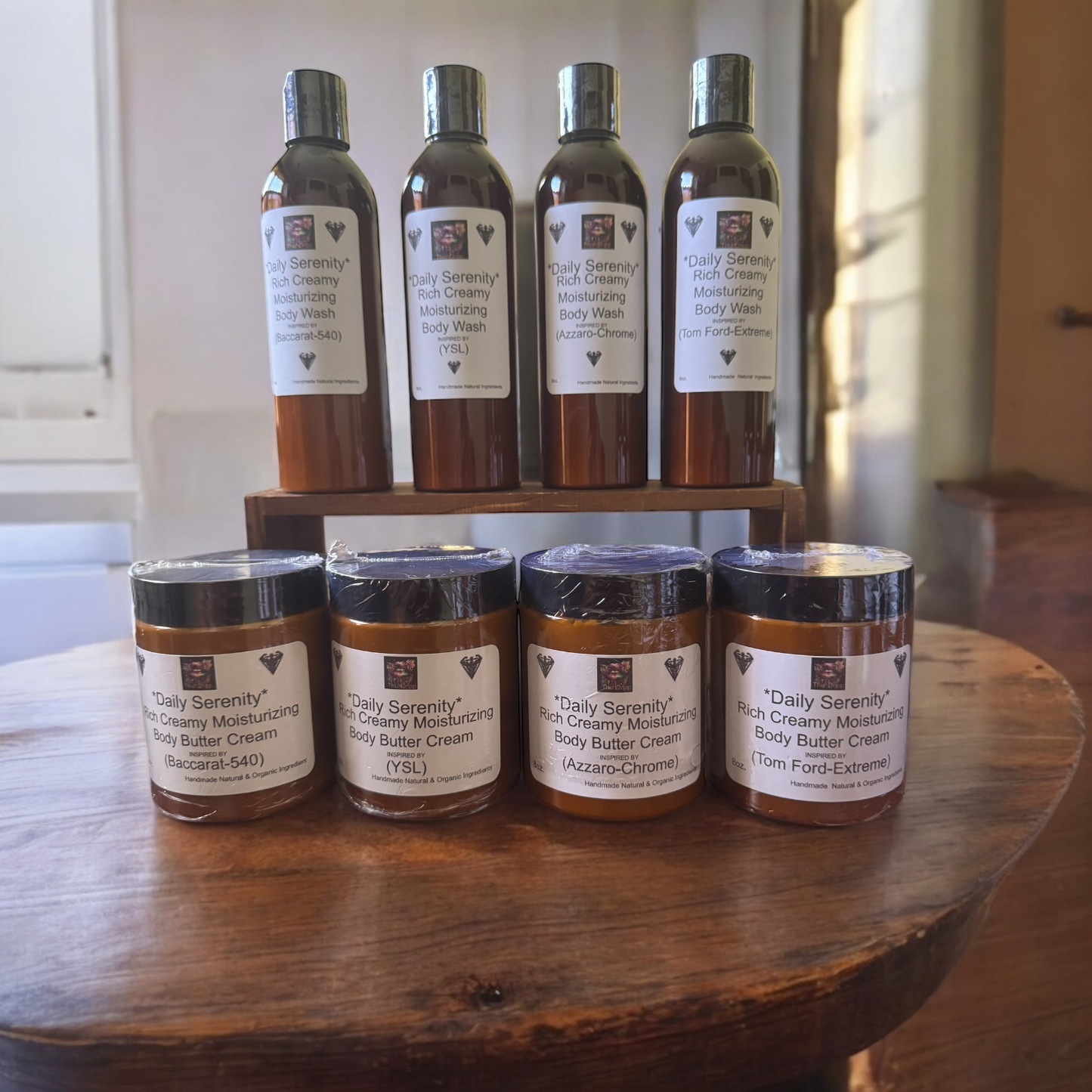 *Daily Serenity*  Men's Body Butter Cream & Roll on Body oil Bundle Pack (Designer Inspired) (Handcrafted just for you)