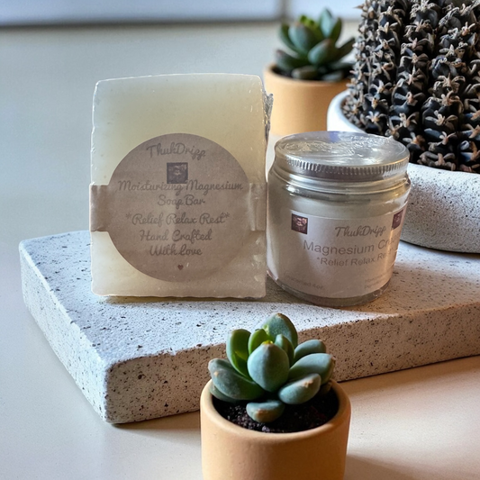 Magnesium Relief Bundle – Butter Cream & Soap Bar (Unscented Cream)Hand Crafted