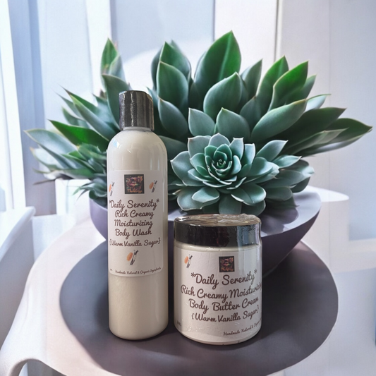 *Daily Serenity* *Warm Vanilla Sugar* Body Butter Cream, Body Wash,Bundle Pack ( (Handcrafted just for you) Women's