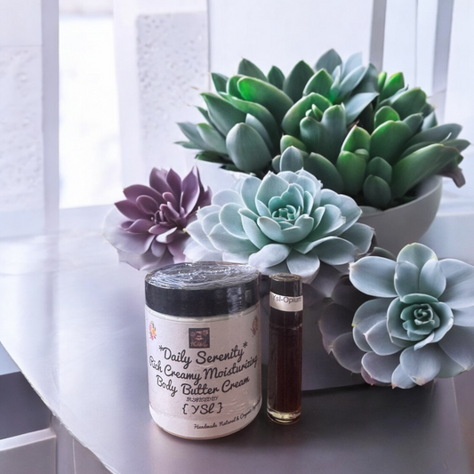 *Daily Serenity*  Women's Body Butter Cream & Roll on Body oil Bundle Pack (Inspired by YSL) (Handcrafted just for you)